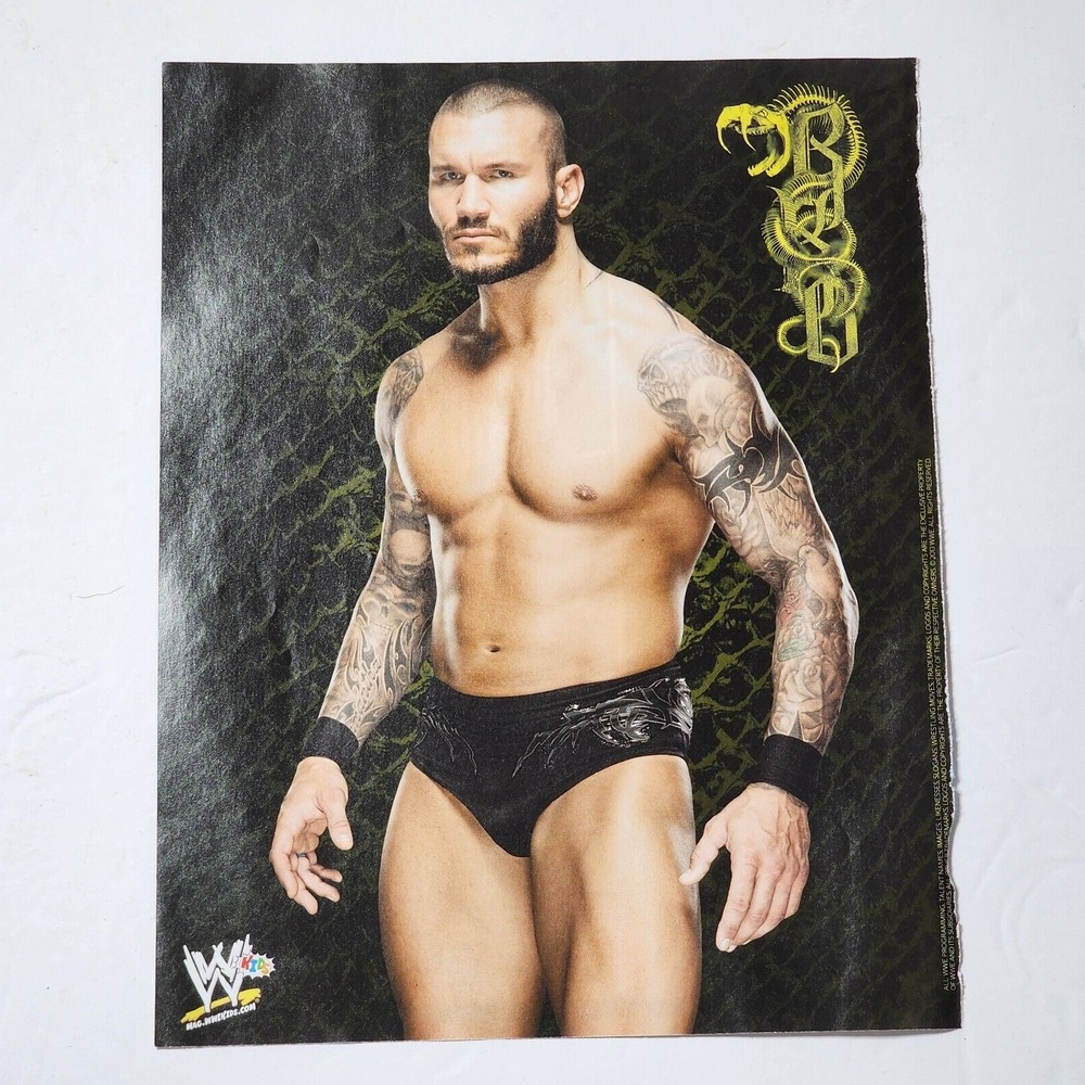 Randy Orton the Viper shirtless tattoos WWE Kids pinup clipping 8x10.5